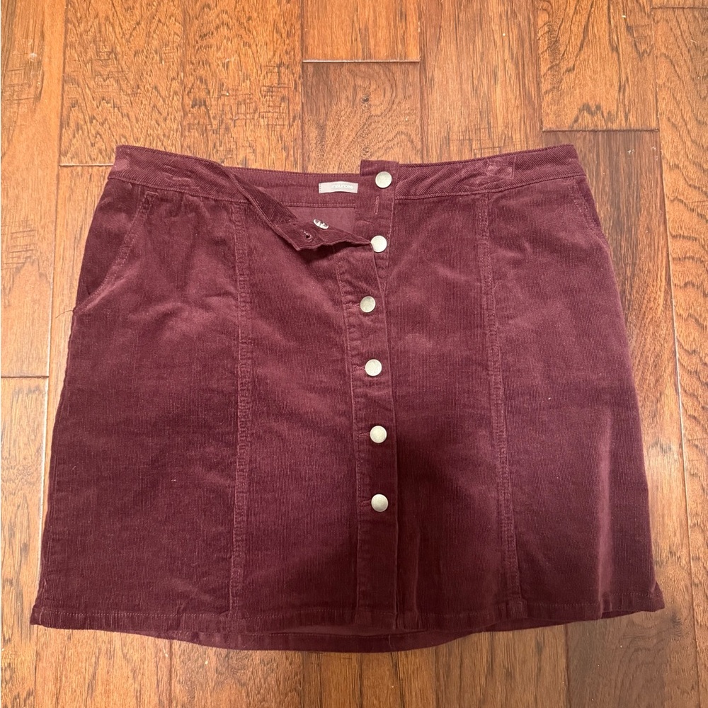 Maurices Maroon Corduroy Pencil Skirt